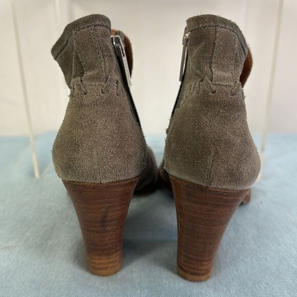 Aquatalia Taupe Wood Heel Booties - Picture 4 of 5
